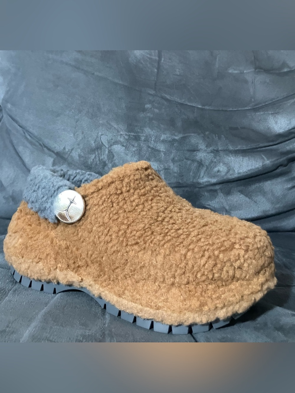 Crocs Lil Nas X Faux Fur Lined Slip-On Clog Womens size 6 Slipper Brown/Gray